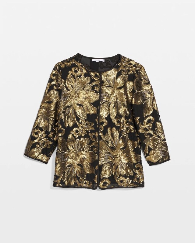 Travelers Collection Embroidered Sequin Jacket - image 5